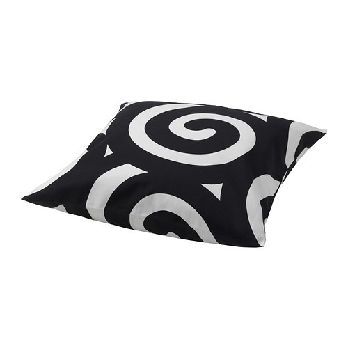 [이케아] TRADKLOVER Cushion Cover (Black/White) 802.394.27 - 마켓비