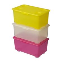 이케아 GLIS 수납함+뚜껑 3종 핑크/옐로우/화이트 001.355.70 당일발송 - 마켓비