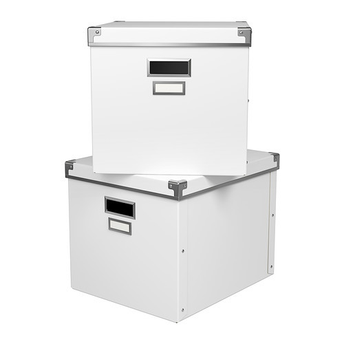 [이케아] KASSETT Box with Lid (33x38x30cm, White, 2 Pack) 702.242.71  - 마켓비