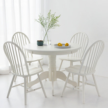 마켓비 ANDRA 원목테이블 + 의자 4인세트 아카시아 화이트 9월 중순 입고예정 - 마켓비