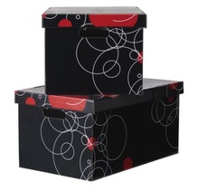 [이케아] LINGO Box with Lid 2 Pack (35x55x27cm, Red/Black) 601.678.98 - 마켓비